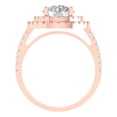 thumbnail image 4 of 2.6 ctw with Simulated Diamond Halo Accents Anniversary Ring for Women | Round Cut White Sapphire | Hyperallergenic Solid 14K Rose Gold, 4 of 5