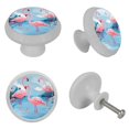 thumbnail image 4 of Flamingo Fluorescent Drawer Pulls - Round 4-Pack Glow-in-the-Dark Knobs for Cabinets, Wardrobes, and Dressers - Kitchen Hardware and Dresser Handles, 4 of 6