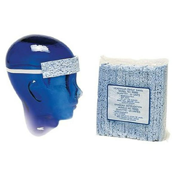 North Safety 068-SB470 Safety Cap Terry Cloth Sweat Band W-Hook Eye Adhesive Close