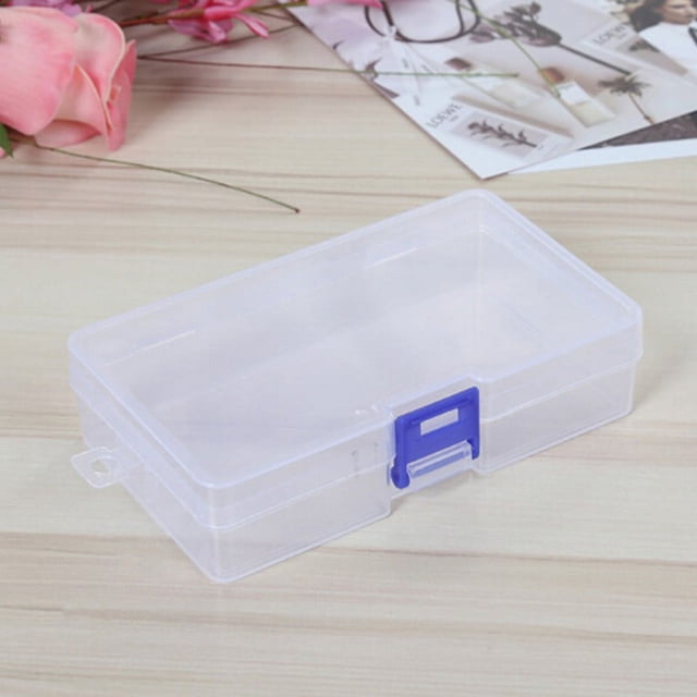 Plastic Storage Box Jewelry Bead Gadget Container Portable Table Organizer Clear