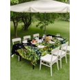 thumbnail image 3 of Outdoor Tablecloth with Umbrella Hole and Zipper, Christmas Snowflakes Rectangle Table Cloth 54x80 Inch Waterproof Tablecloth, Xmas Winter Green Pine Trees Black Picnic Table Cover for Patio Camping, 3 of 7
