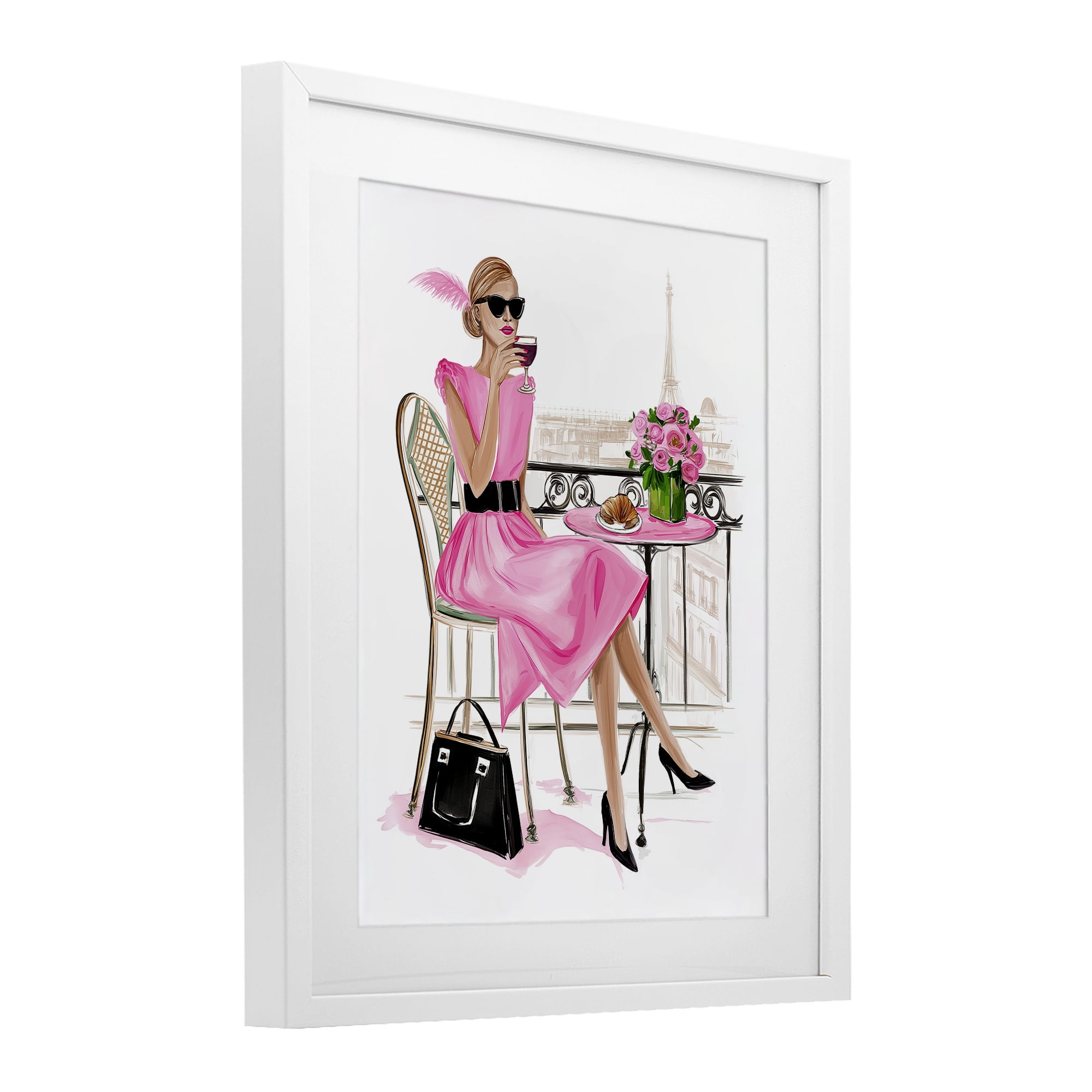 Stupell Industries Parisian Chic on Cafe Balcony White Framed Print Under Glass, design by Jess Stempel