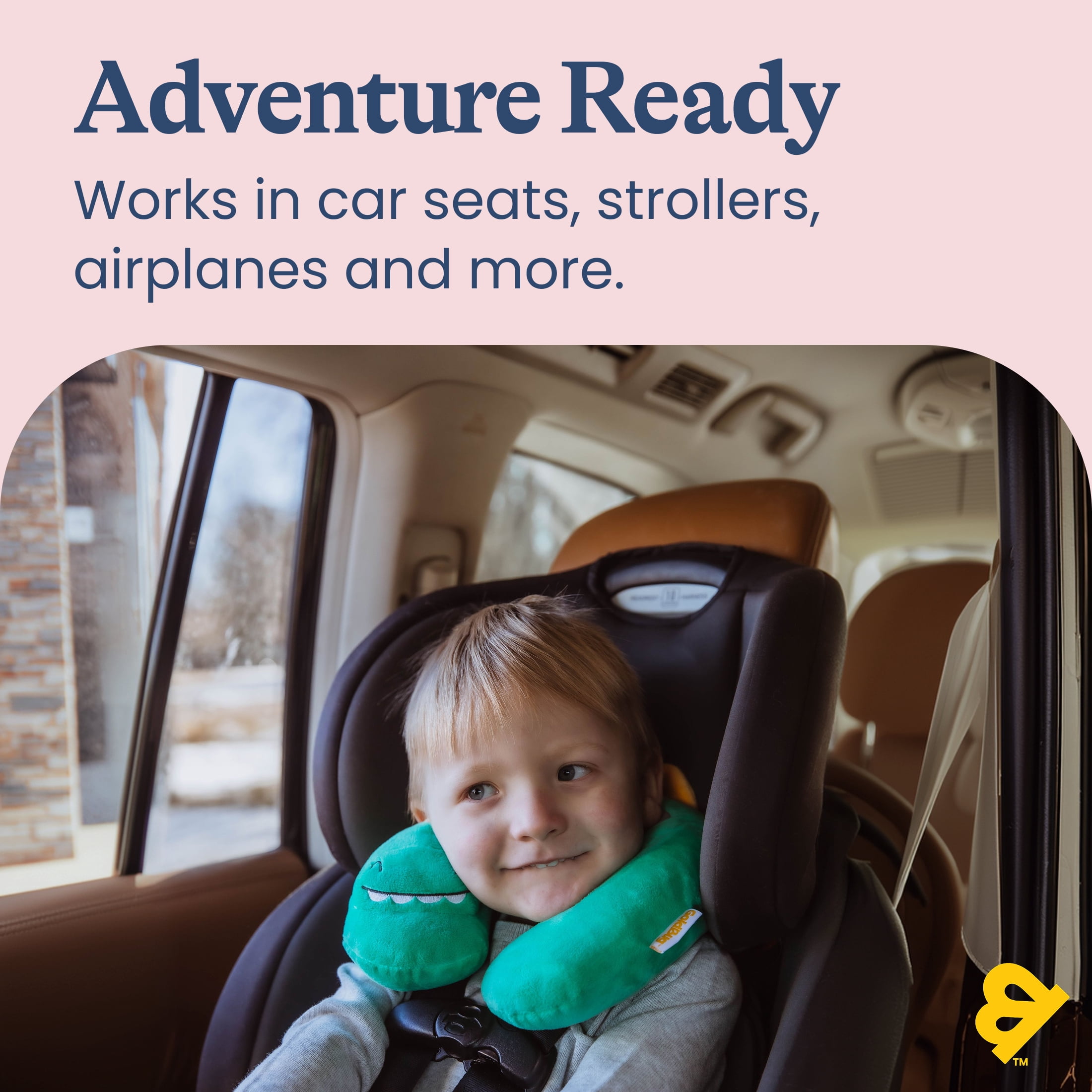 Goldbug Travel Pillow, Head and Neck Support for Toddlers, Dino