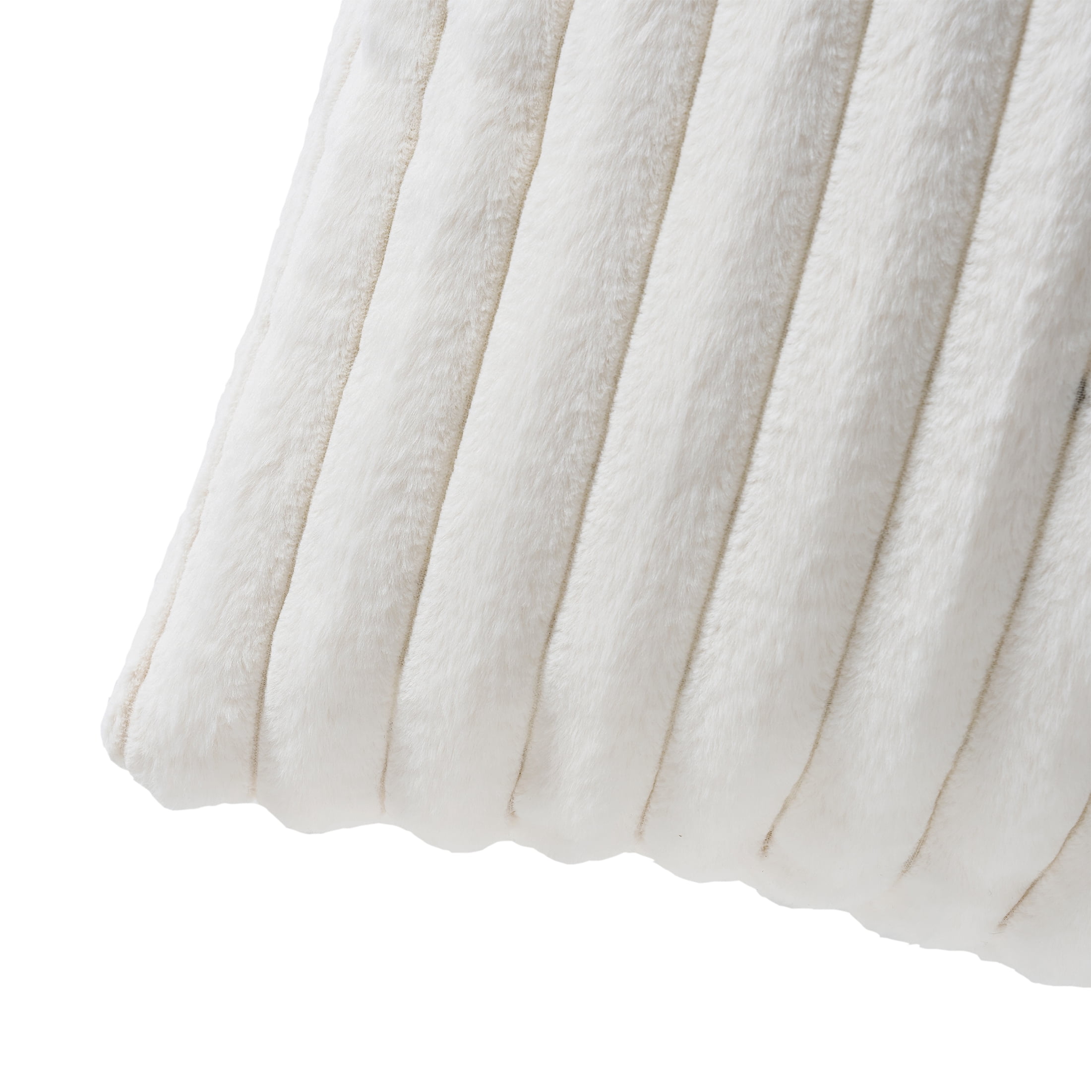 Mainstays 18" x 18" Ivory Channel Faux Fur Decorative Pillow Covers (2 Count)