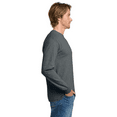 thumbnail image 5 of Gildan Heavy Cotton Long Sleeve T-Shirt, Men's Taped neck Classic Fit Dark Heather Tee, S, 5 of 6
