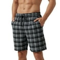 thumbnail image 2 of Men's Flannel Pajama Shorts - Super Soft Cotton Plaid Shorts with Pockets and Drawstrings - Sleep and Lounge Design 1, Medium, 2 of 6