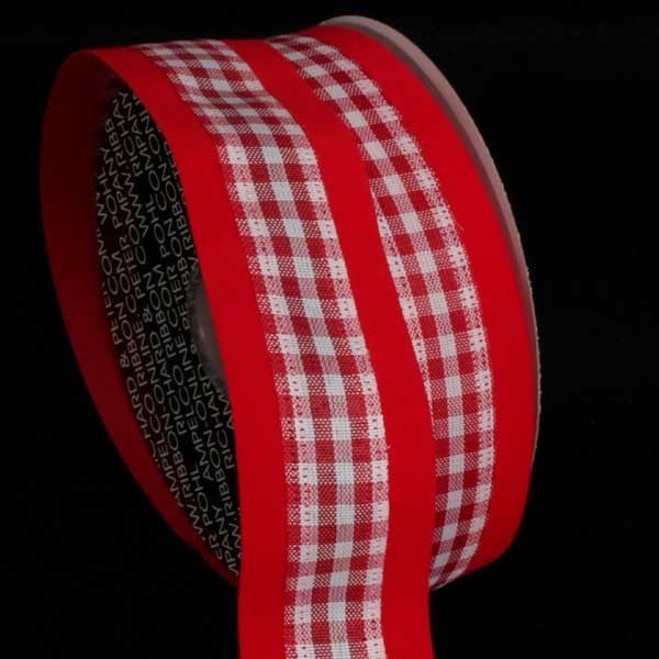 The Ribbon People Red and White Gingham Wired Craft Ribbon 1.5" x 80 Yards