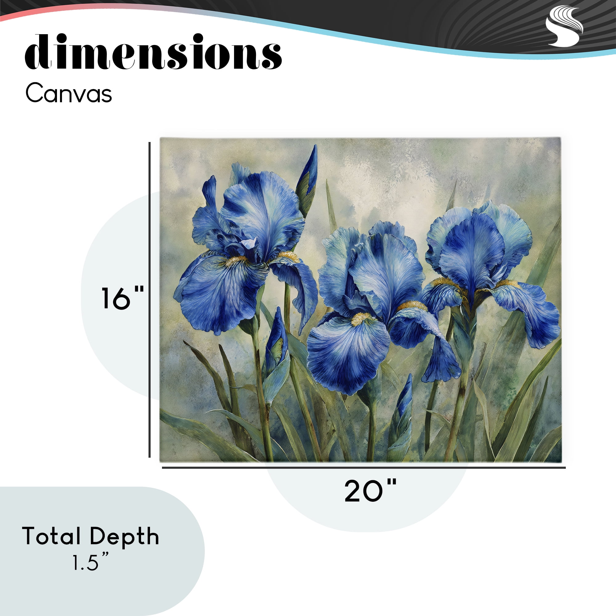 Stupell Industries Drawn Blue Iris Flowers Canvas Wall Art, design by Franklyn Gregory