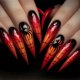 thumbnail image 2 of Halloween Spiders Web Design Red Almond Long Fake Nail With Ghostly Art Lightweight ABS Artificial Nail For Women Party, 2 of 4