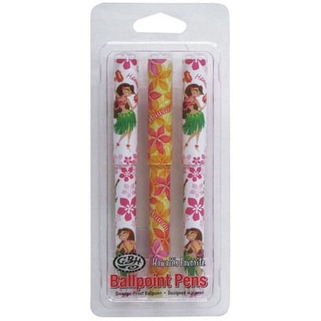 Gotta Be Hawaiian Hawaii Ballpoint Pen 3 Pack Hula Girl Plumeria