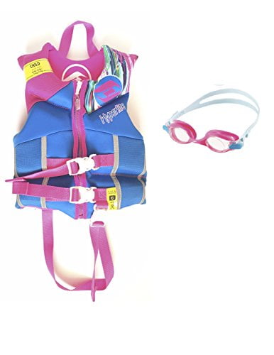 2016 Hyperlite Girls Girlz Kids Pink Blue Child Life Vest Jacket Wakeboarding Fishing Boating Swimming- 30-45lbs + Bonus... by Hyperlite