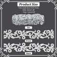 thumbnail image 4 of 4.37Yards Silver Embroidery Polyester Ribbons 1.38" Wide Metallic Lace Trim Iron on Metallic Flower Lace, 4 of 6