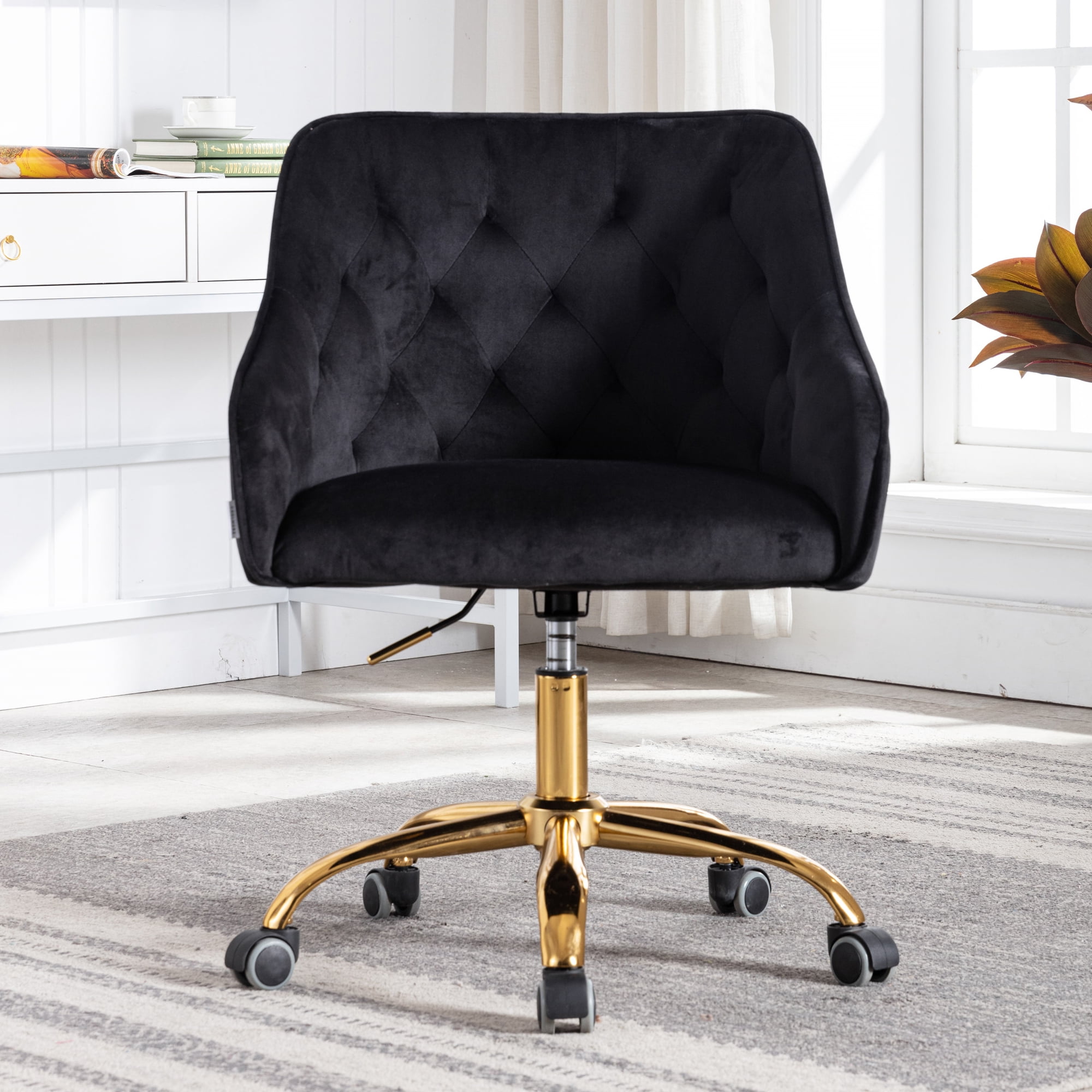 Velvet swivel sale vanity chair