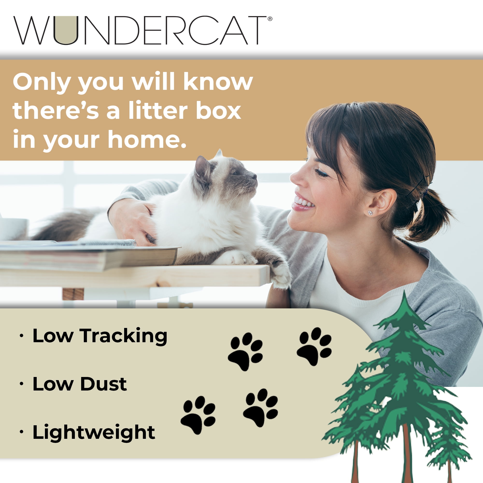 Progressive Planet Wundercat Natural Pine Cat Litter, 20lbs - 100% Reclaimed Wood Pellets for Superior Absorption & Odor Control - Low-Tracking & Biodegradable - No Synthetic Perfumes