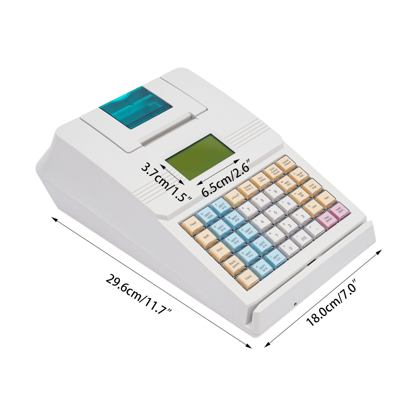 Compact & Durable Cash Register with 40 Keys, 10,000 PLU, 128x64 LCD Display, for Retail, Supermarket, and Restaurant
