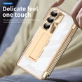 thumbnail image 5 of ELEHOLD for Samsung Galaxy Z Fold 7 Case, Ultra Slim Clear Plating Hinge Protection Pen Holder Kickstand Full Body Phone Case with Screen Protector for Samsung Galaxy Z Fold 7,Gold, 5 of 7
