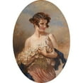 thumbnail image 2 of Leopold Schmutzler 14x18 Gold Ornate Wood Frame and Double Matted Museum Art Print Titled - Lady with a Bouquet, 2 of 4