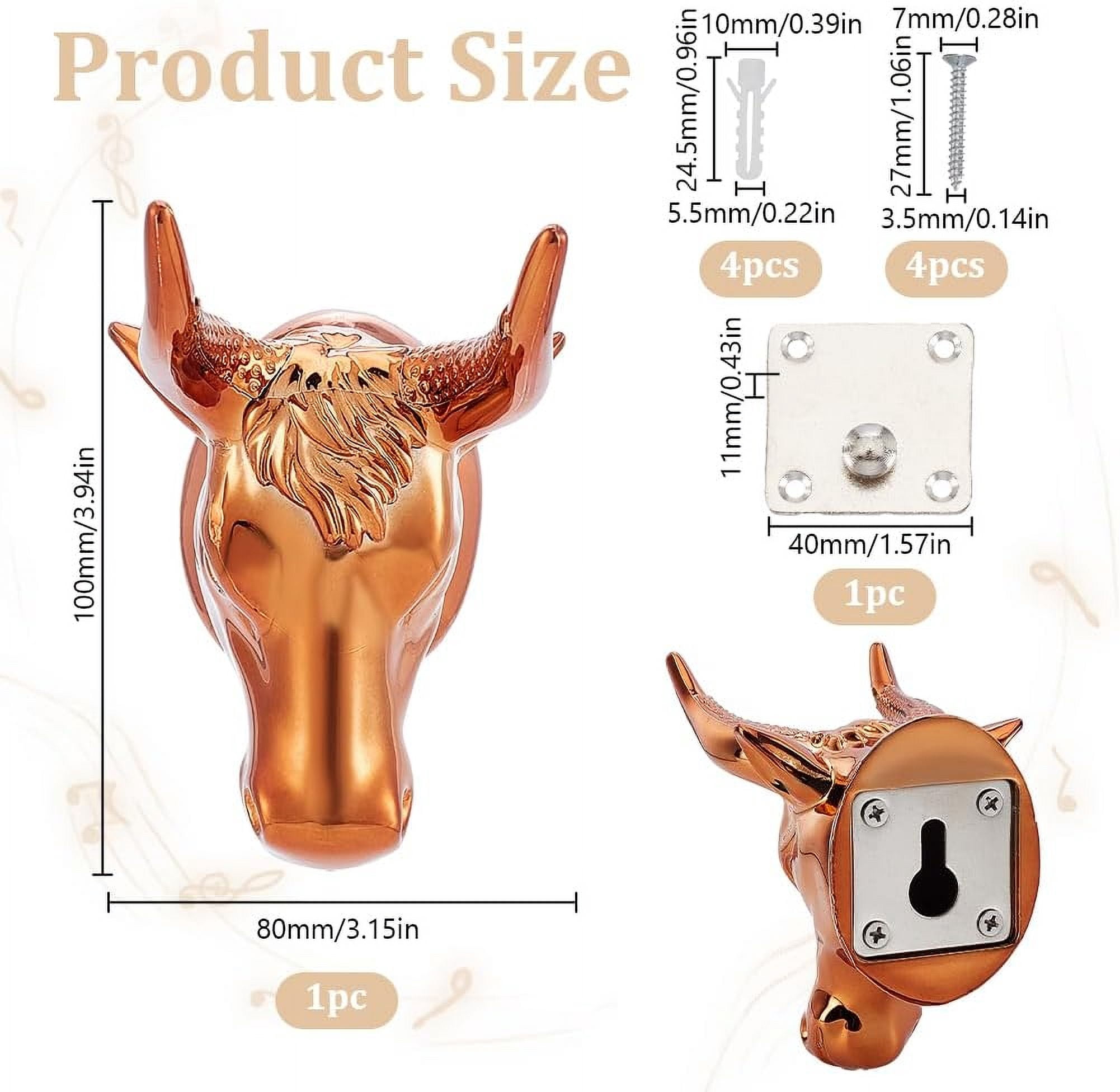 2 Packs Bull Guitar Wall Mount Golden Guitar Wall Hanger Bull Art Ukulele Hook Stand for Acoustic Electric Bass Guitar Storage Guitar Player Gift Colorful DIY