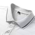 thumbnail image 3 of JLFKNG Mens Shirts Short Sleeve Polo Shirt For Men Simple Solid Color Buttons Up Breathable Slim Fit Shirt Tops Lounge Clothing Fot Men, 3 of 7