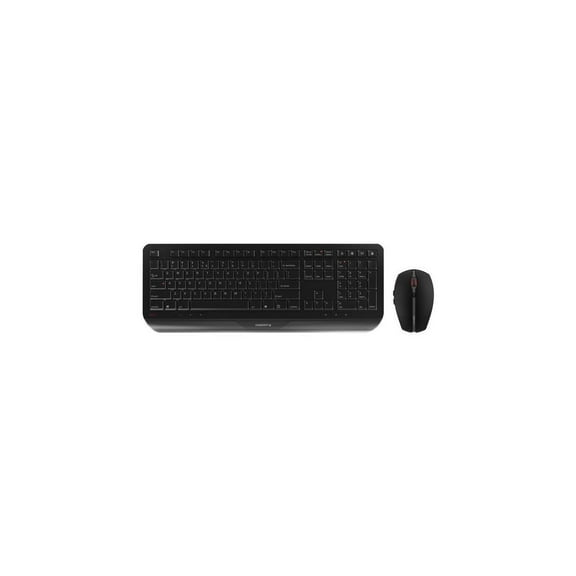 CHERRY GENTIX DESKTOP Wireless Keyboard and Mouse - Full Size,Black,Battery Status Indicator,Symmetrical Mouse
