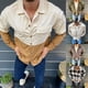 thumbnail image 3 of Mens Lapel Single Breasted Cardigan Coat Retro Plaid Long Sleeve Jacket Shirts, 3 of 8