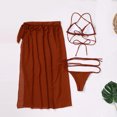 thumbnail image 7 of QLEICOM Womens Swimsuits Tummy Control Plus Size Swimsuit Coverup Fashion Bikini Set Swimsuit Two Piece Filled Soild Swimwear Beachwear Brown L, 7 of 7