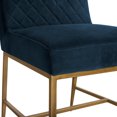 thumbnail image 5 of Armen Living Memphis Blue Velvet and Antique Brass Accent Dining Chair- Set of 2, 5 of 10