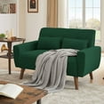 thumbnail image 5 of Pingliang Home Loveseat Small Sofa 2 Seater Sofa Couch with 2 Pillows, Modern Linen Fabric Love Seat for Apartment Bedroom Living Room Small Space Office Studio,Green, 5 of 10