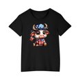 thumbnail image 4 of Amidoa Cute Girls Short Sleeve Graphic Crewneck Cotton Summer Casual Tee Black,150, 4 of 4