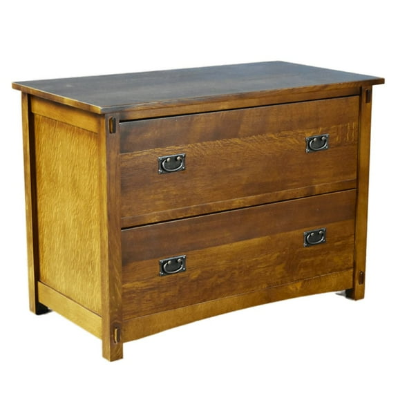 Mission Oak 2 Drawer Lateral File Cabinet - Walnut