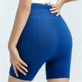 thumbnail image 2 of Olyvenn Women's High Waist Seamless Yoga Shorts Tummy Control Workout Running Gym Biker Shorts Blue 4, 2 of 3