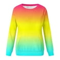 thumbnail image 6 of UTSJKR Women's Ombre Sweatshirts Gradient Color Shirts Crew Neck Tops Casual Comfy Loose Fit Blouse Fashion Fall Basic Long Sleeve Sweatshirts 2024 Trendy Yellow XXL, 6 of 6