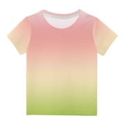 IROINNID T-Shirts for Kids Short Sleeve Tie Dye Top Round Neck Crop Top for Girls and Boy 13-14 Years