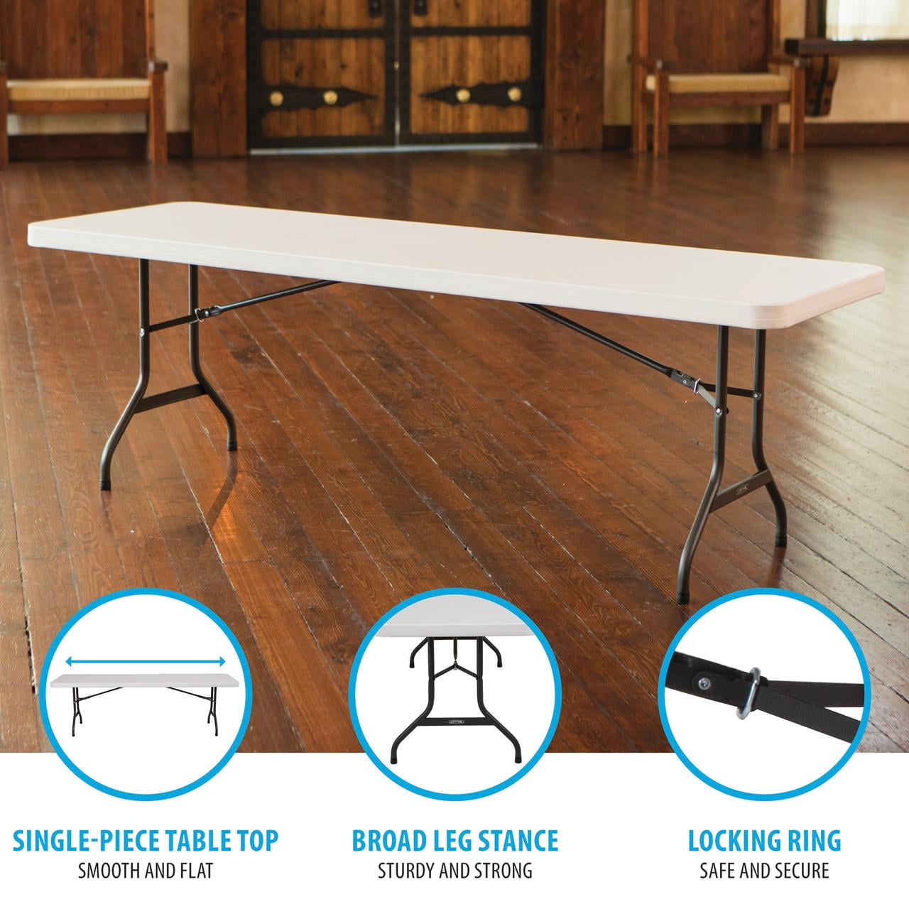 8 ft wooden folding table best sale
