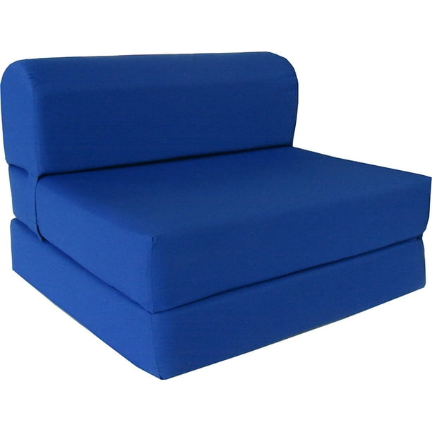 Royal Blue Sleeper Chair Folding Foam Bed Sized 6" Thick X 32" Wide X