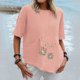 thumbnail image 2 of Blusa con bolsillo y estampado de solapa con botones de manga larga informal para mujer Pompotops hfajkhk137117, 2 of 4