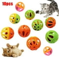 thumbnail image 3 of 10Pcs Plastic Noisy Cat Toy Balls with Bell Kitten Toy Assorted Color Size, 3 of 7