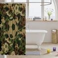 thumbnail image 3 of Manfei Cartoon Sports Shower Curtain 72Wx72L, Camo Soccer Bathroom Curtain, Camo Green Beige Brown, 3 of 5