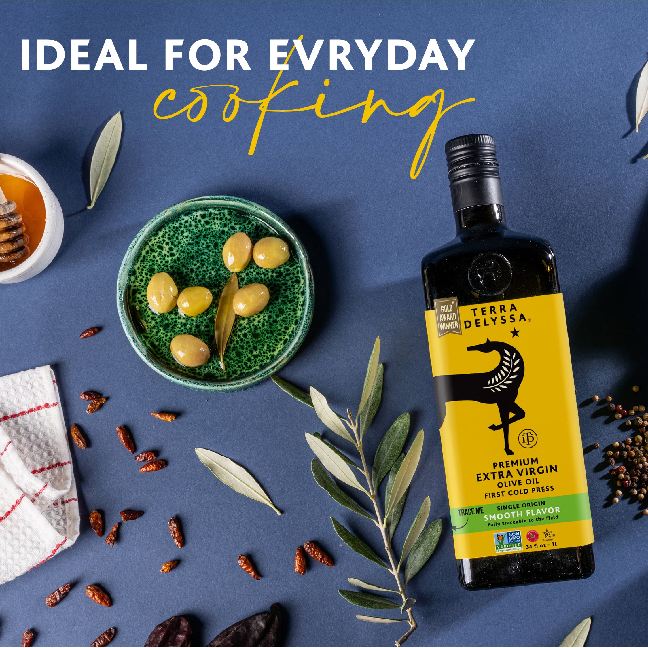 Terra Delyssa First Cold Pressed Extra Virgin Olive Oil, 34