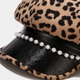 thumbnail image 4 of LinYooLi Chapeau Militaire Léopard Mode pour Femmes Printemps Automne Chapeaux Marins Bérets Plats Perles Voyage Octogonal Extérieur, 4 of 6
