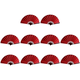 thumbnail image 1 of Abanico Plegable 10 Pulgadas Tela Pintura Artesanal Del para Bodas () Rojo, 1 of 4