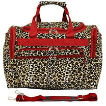 World Traveler Leopard 16-inch Carry-On Duffel Bag - Red Trim Leopard