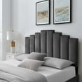 thumbnail image 2 of Headboard, King Size, Velvet, Dark Grey Gray, Modern Contemporary Urban Design, Bedroom Master Guest Suite, 2 of 9