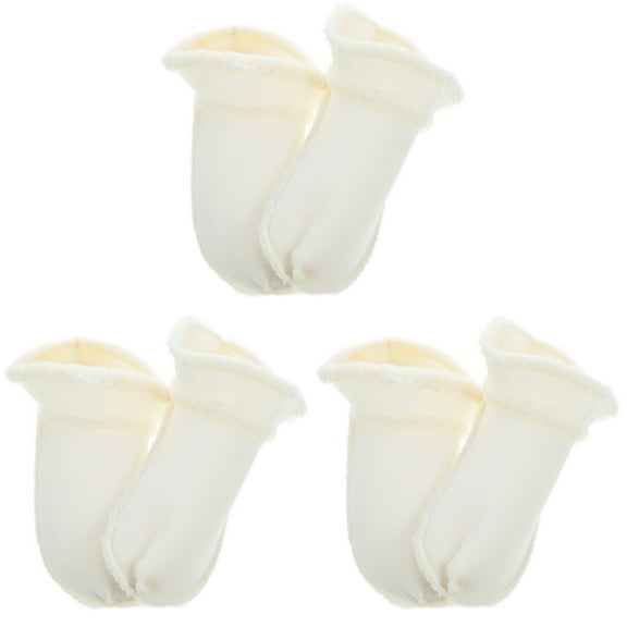 PartyKindom Fuzzy Slipper Insoles White Winter Warm Removable Design 3Pairs