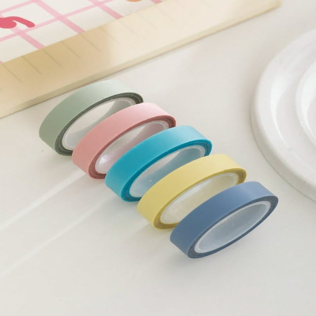 LNGOOR 5pcs Ultra Fine Index Tabs Transparent Tear-off Sticky Tape Note Waterproof Writable Colorful Highlighter Five Colors