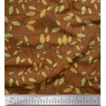 thumbnail image 1 of Soimoi Brown Cotton Poplin Fabric Clover Floral Printed Fabric 1 Yard 56 Inch Wide, 1 of 1