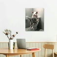 thumbnail image 2 of FUMJ Pig Kids Bathroom Wall Art Canvas Funny Animals In Toilet Reading Newspaper Black And White Wall Art Framed 12\x16\, 2 of 4
