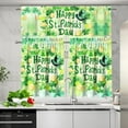 thumbnail image 2 of Green Leaf Kitchen Cafe Tier Curtains & Valance Set | 3 Pc Rod Pocket Privacy Drapes | 54" x 18" | Ideal for Bedroom, Country Decor, 2 of 4