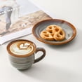 thumbnail image 7 of Hasense Espresso Cups with Saucers, 4 oz Small Ceramic Espresso Coffee Mugs Set of 4, Cute Cappuccino Cup Set, Demitasse Cups Perfect for Espresso Shots, Cappuccino, Tea-Grey Brown, 7 of 7