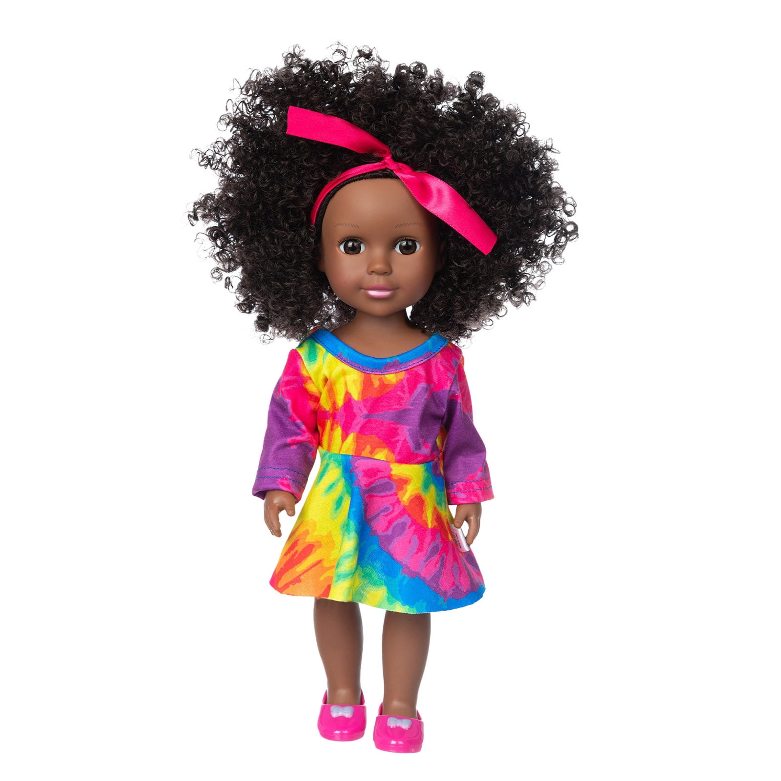 Drppepioner Kids toys Black African Black Baby Cute Curly Black 35Cm